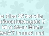 Inge Glas 28 trendige Weihnachtskugeln Cool Mint 45cm Mint und Weiß in matt und glänzend