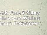 eBuyGB Pack 8 Silber Kugeln 45 cm Weihnachtsbaum Dekoration