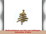 Weihnachtsbaum aus Holz zum Aufhängen Dekoration 5 Stück