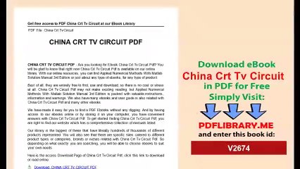 China Crt Tv Circuit