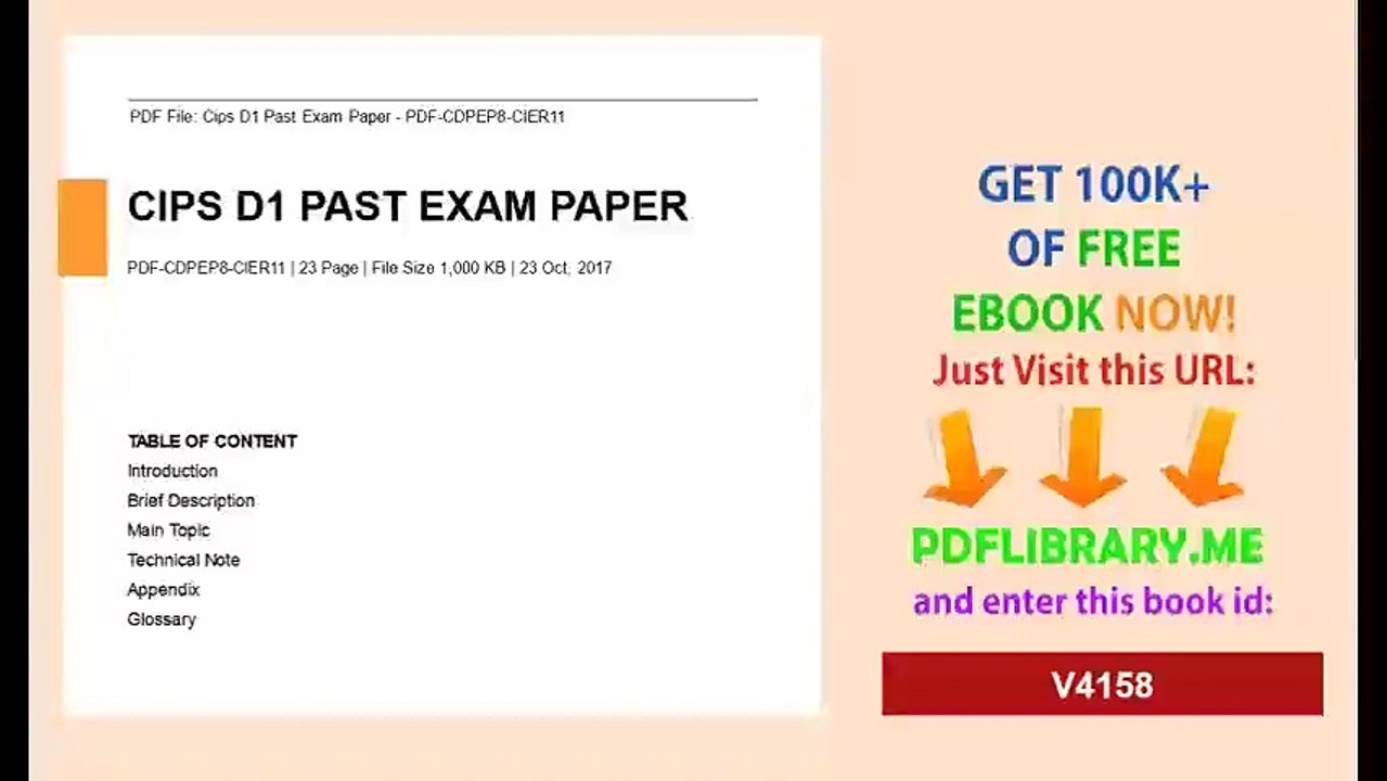 Cips D1 Past Exam Paper