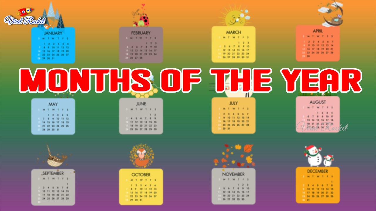 Months of the Year for Kids | January, February, March, April months for Children