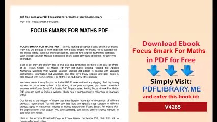 Ace Your Math Exam with Focus 6mark – Download Now! 📚