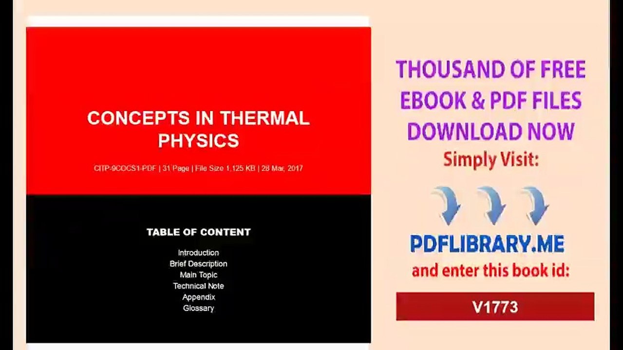 CONCEPTS IN THERMAL PHYSICS