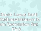 64 Stück Luxus Sortiert Weihnachtsbaum Kugeln Dekoration Set Pink