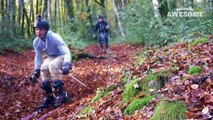 Skiing Without Snow - Downhill in Leafy Forest!