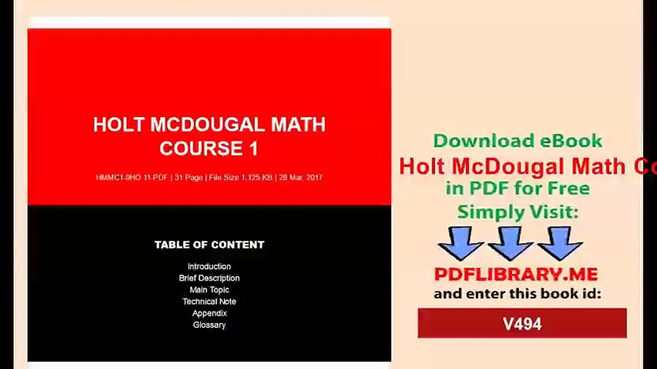 Holt McDougal Math Course 1