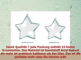 10 Stück Weihnachtskugeln Stern Kunststoff transparent Dekoration zum Aufhängen für