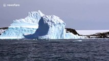 Huge chunk of ice collapses from iceberg in Antarctica