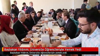 Başbakan Yıldırım, Üniversite Öğrencileriyle Yemek Yedi