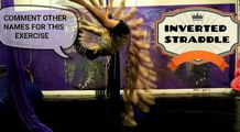 How do you call this exercise?, please comment, aerial fabrics straddle upside down