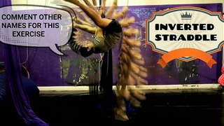 How do you call this exercise?, please comment, aerial fabrics straddle upside down