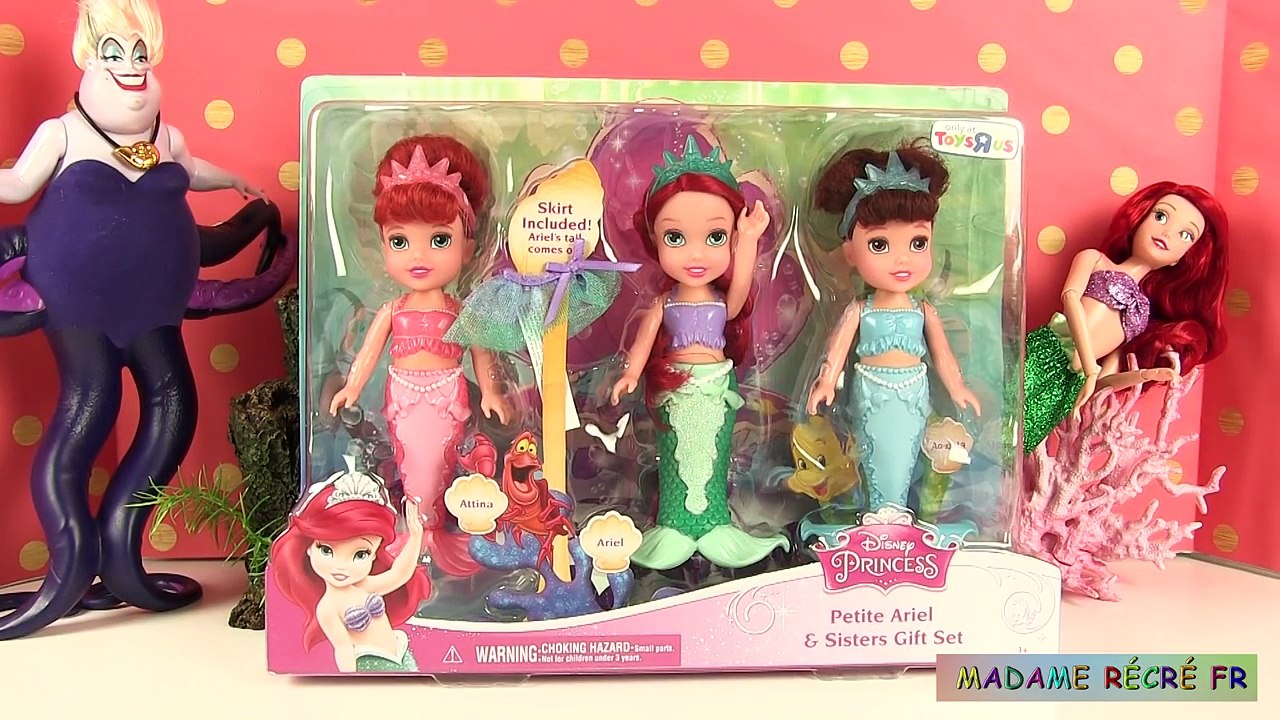 Princesse Disney Ariel La Petite Sirène Poupées Petite Toddler Ariel & Sisters Gift Set