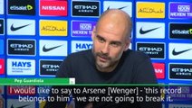 Invincibles record belongs to Arsenal and Wenger - Guardiola