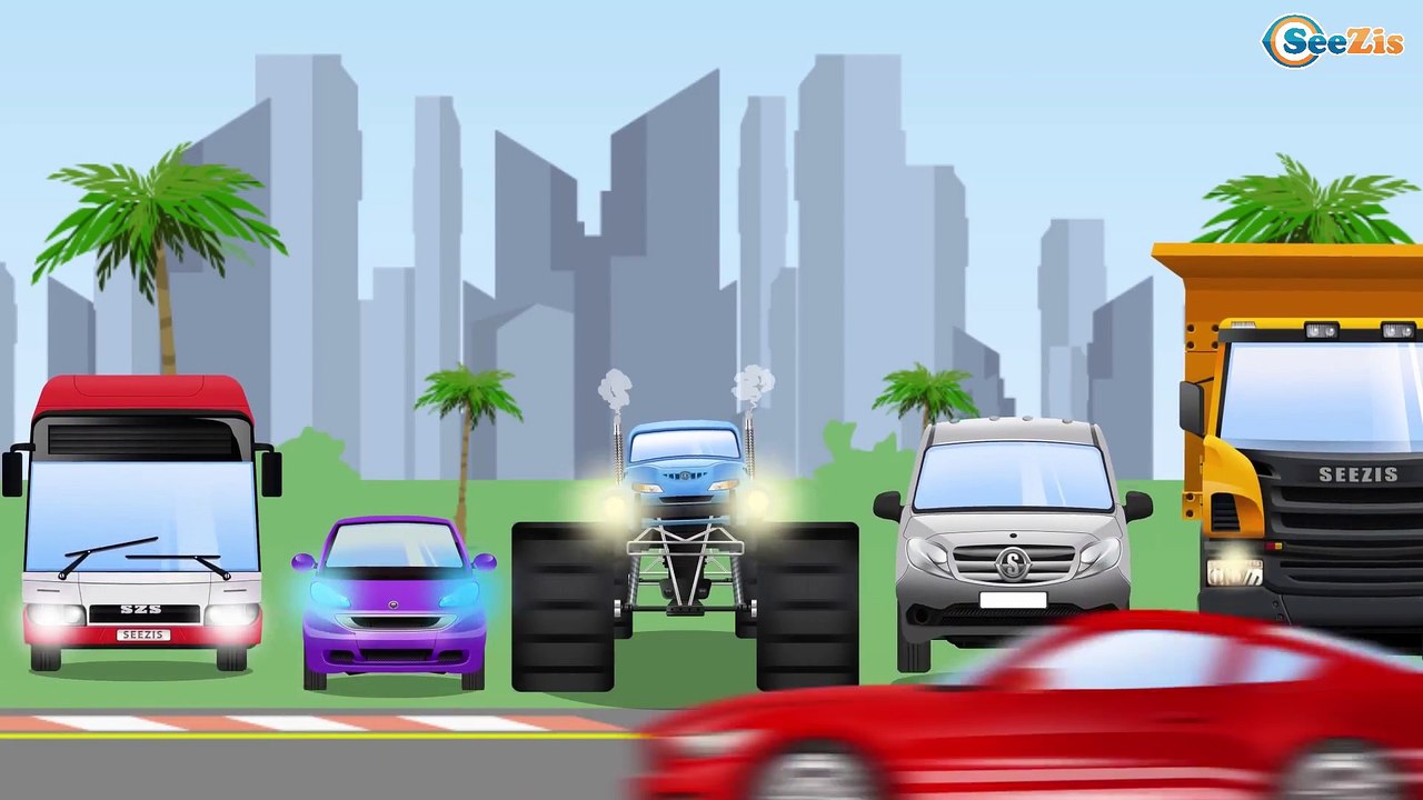 Super Monster Truck - Car Race Vs Police Car - Video For Kids