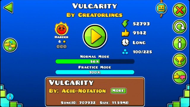 ¡Nueva Intro! ¡Epico Nivel! ¡Vulgarity By CreatorLings! ¡Geometry Dash 2.1!