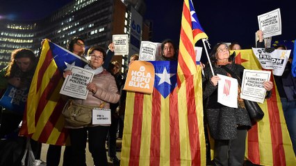 Concentração a favor de Puigdemont em Bruxelas