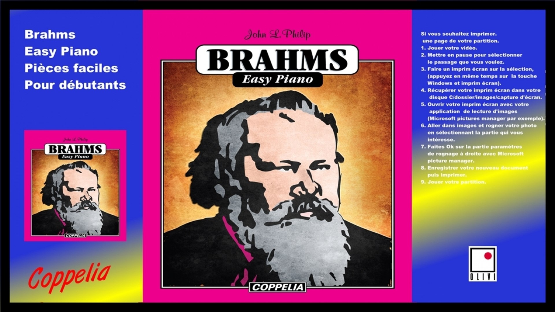 Partitions - Brahms easy piano - Pièces faciles pour débutants - Vidéo  Dailymotion