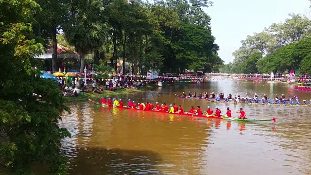 Wow ! The boat racing in the water festival at Siem Reap day 2#2 (2017) ការប្រណាំងទូកងខេត្តសៀមរាប