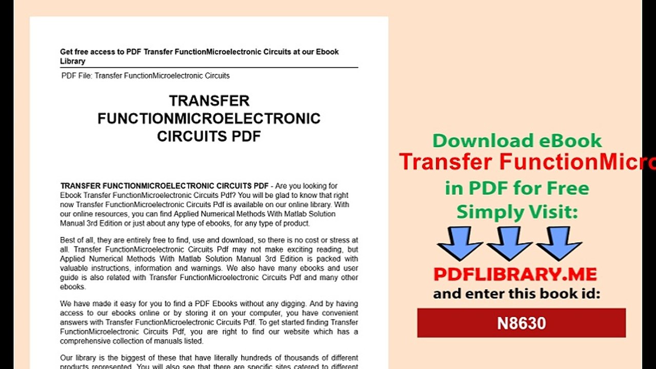 Transfer FunctionMicroelectronic Circuits