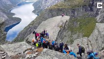 Lining for the fjords – Comedy line of people waiting for perfect ‘isolation’ picture