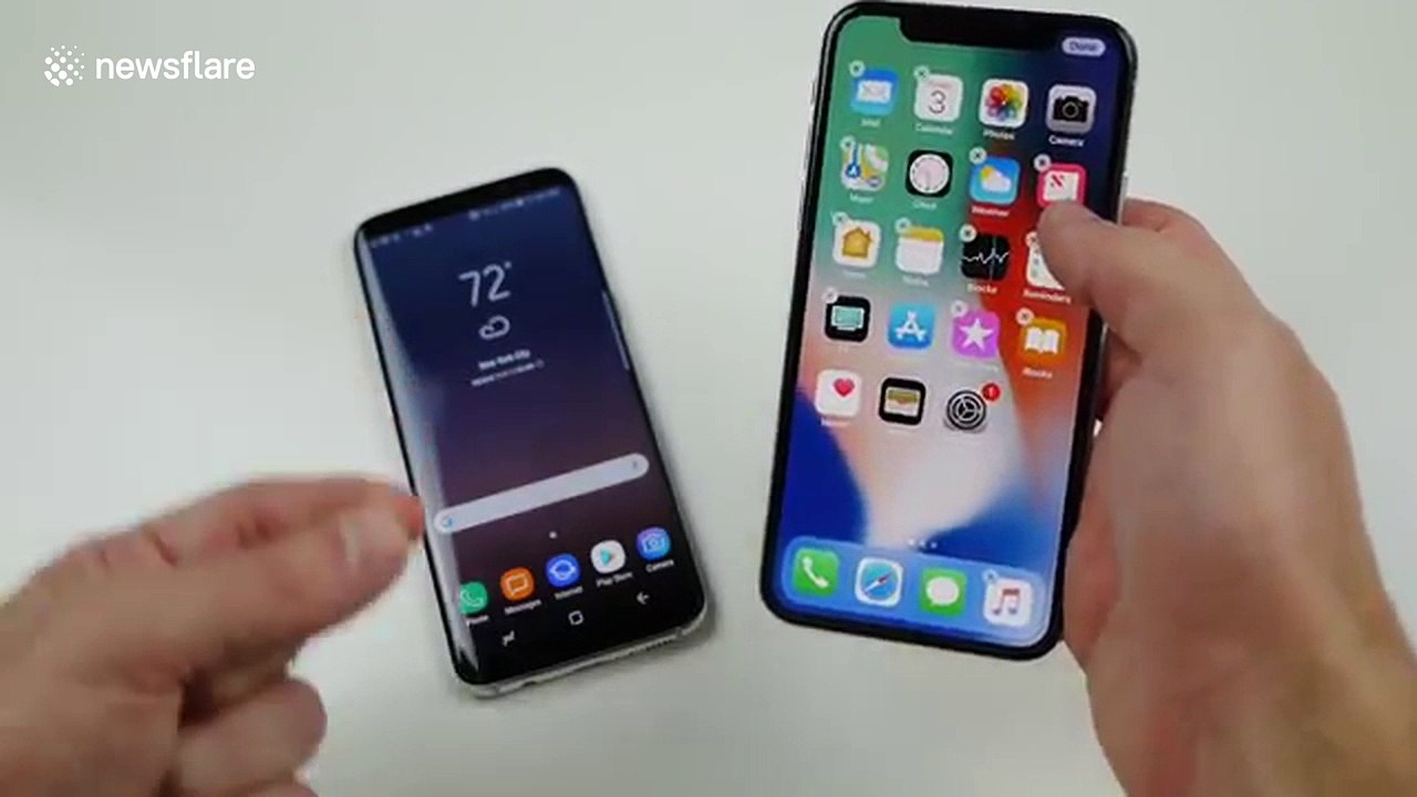 iPhone X vs Samsung Galaxy S8 drop test video Dailymotion