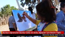 Burdur Öğrenciler Burdur Gölü ve Ardıç Ağaçları İçin Resim Yaptı