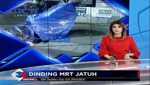 Dinding Beton MRT Jatuh Menimpa Motor dan Mobil