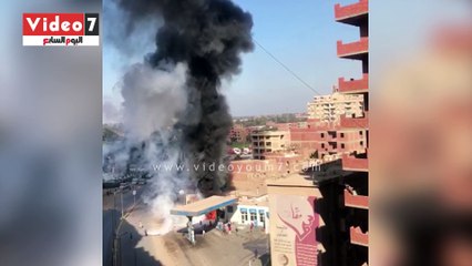 حريق فى محطة بنزين بكفر الجزار ببنها
