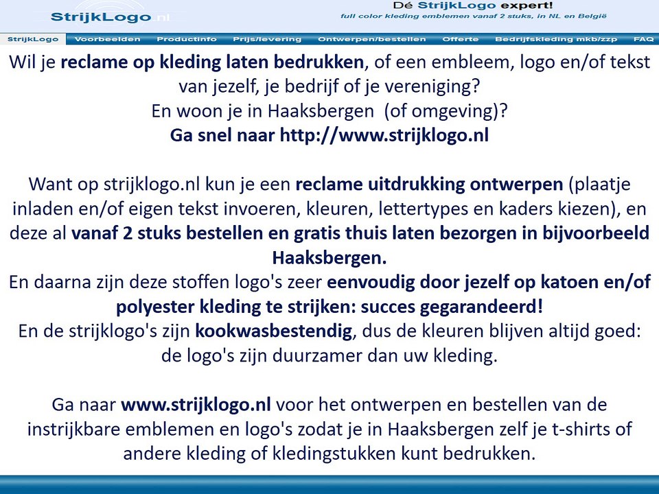 Reclame kleding bedrukken Haaksbergen