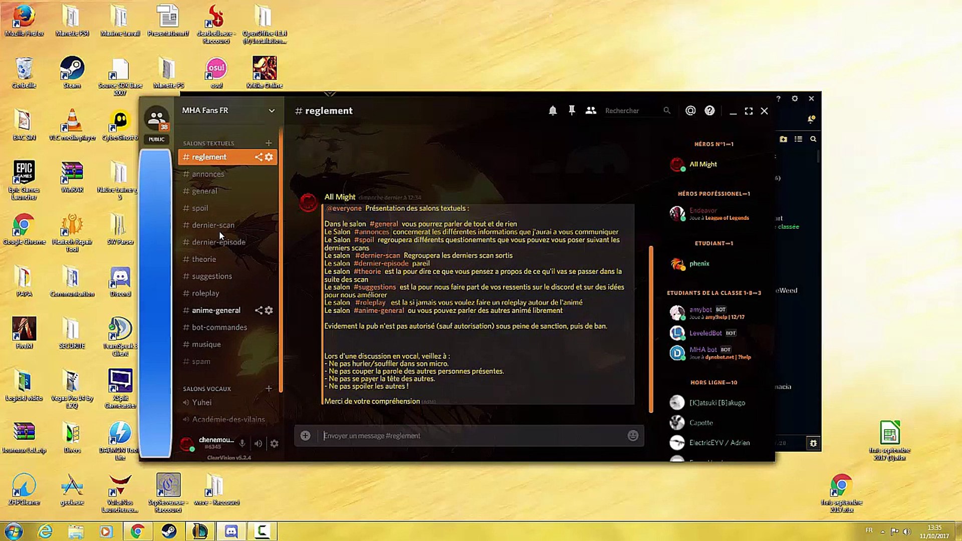 ⁣NOUVEAU SERVEUR DISCORD MY HEROS ACADEMIA FR