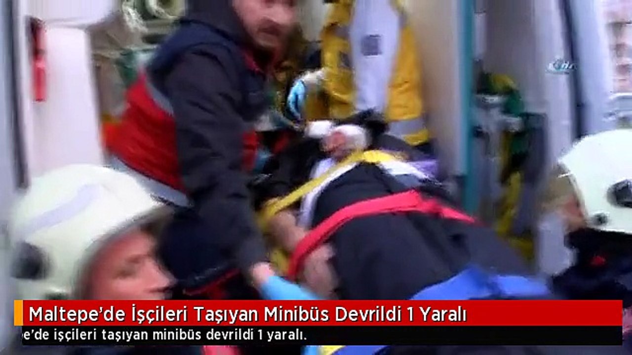 Maltepe'de İşçileri Taşıyan Minibüs Devrildi 1...