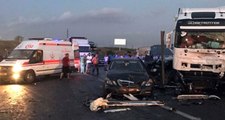 TEM Kurtköy Kavşağında Kaza! Tüm Şeritler Trafiğe Kapatıldı