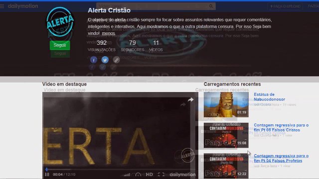 Bem Vindos ao Alerta Cristão no Dailymotion