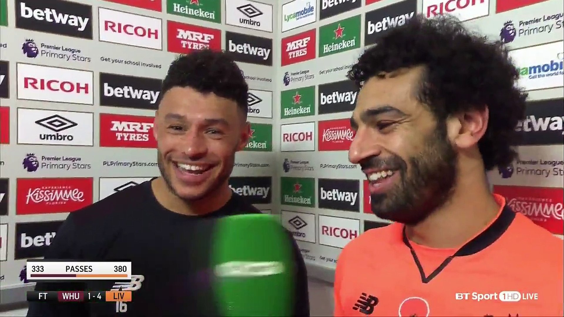 OX and Salah speaking after LFC beat West Ham 1-4