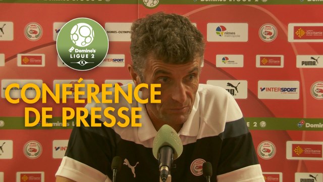 Conférence de presse Nîmes Olympique - Quevilly Rouen Métropole (4-1) : Bernard BLAQUART (NIMES) - Emmanuel DA COSTA (QRM) - 2017/2018