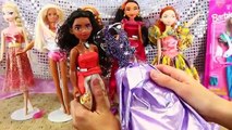 BARBIE BAD DRESS UP!!! Moana & Disney Princess Elena of Avalor Get Bad Makeovers 1990s Doll Clothes