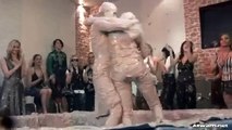Mud wrestling women - messy show