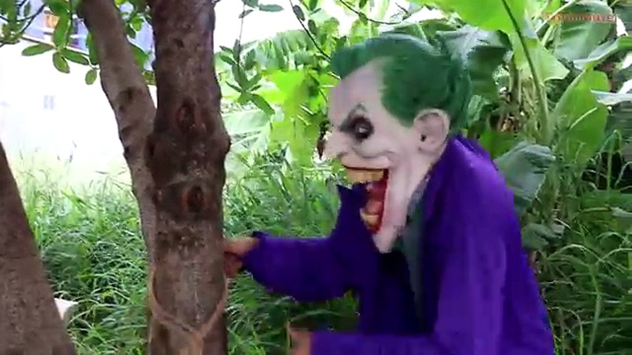 Frozen Elsa vs T-Rex from Magic Mirror! w/ Spiderman, Hulk & Joker in Real Life