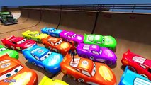 Color Classic Cars Lightning Mcqueen with Spiderman Cartoon for Kids and Nursery Rhymes Song
