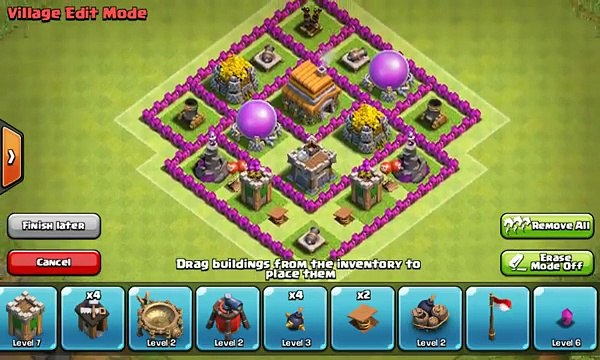 Clash of Clans - Town Hall 6 Defense (CoC TH6 Trophy Base Layout Defense Strategy)