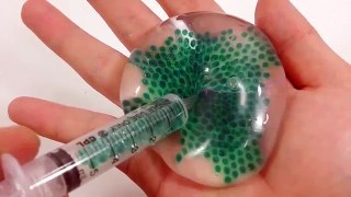 DIY Glue Slime Bubble Orbeez Water balloon Learn Colors Pez