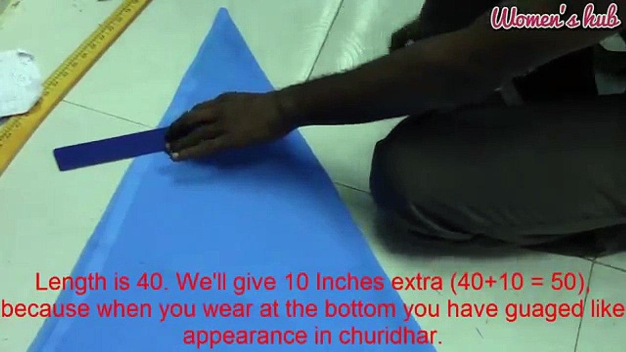 A-Line Umbrella Dress (Single Piece) : 4. Marking and Cutting of Chruidhar
