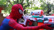 Superhero ion Spiderman Female Assassin Frozen Elsa Kidnapped by Joker Hero Nerf Guns