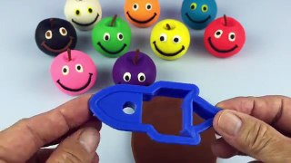 Play and Learn Colours With Play Dough Apples Smiley Face Ice Cream Rocket Dinosaur Molds for Kids