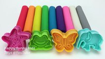 Learn Colors for Children Play Doh Elephant Frog Butterfly Starfish Cookie Cutters   Surprise Toys