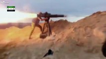 FSA forces destroy regime tank on East Hama front with TOW