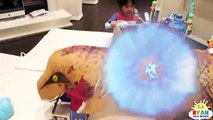 Giant Life Size Dinosaur attacks Ryan Bad Magic Toys transformation Pretend Play Superhero Kid