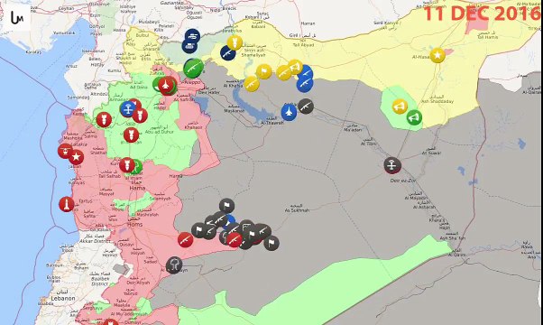 Suriye ordusunun IŞİD'e diz çöktürüşünün haritası