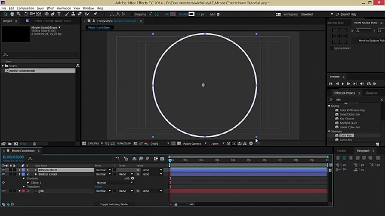 Movie Countdown - After Effects Tutorial (NL) (ENG CC)